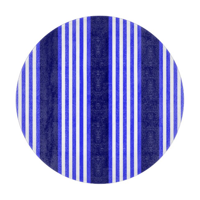Planche À Découper Bleu et blanc cinq bandes motif (Devant)