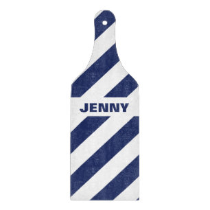 Planche À Découper Bleu Et Blanc Gratté