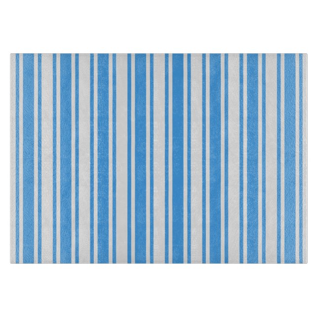 Planche À Découper Bleu et blanc rayures de bonbons (Devant)