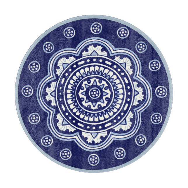Planche À Découper Bleu et Blanc Talavera Five (Devant)