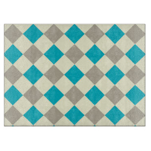 Planche À Découper Bleu et gris à carreaux