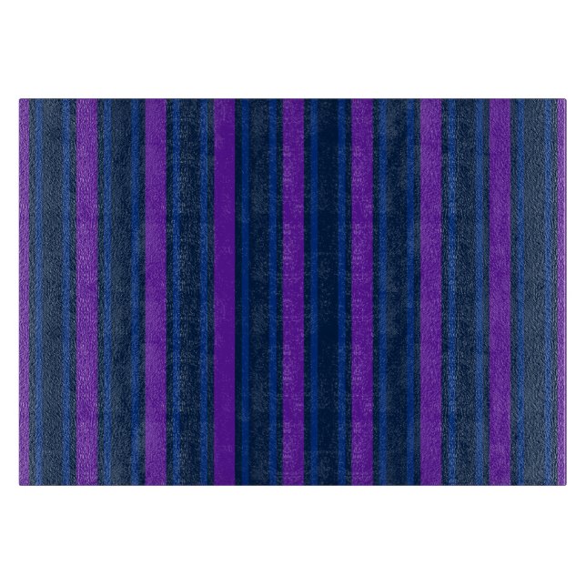 Planche À Découper Bleu et violet bonbons rayés (Devant)