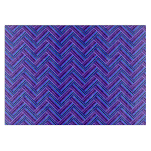 Planche À Découper Bleu et violet rayures double tissage