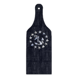 Planche À Découper Bleu fibre de carbone Nautique Chrome Yacht drapea