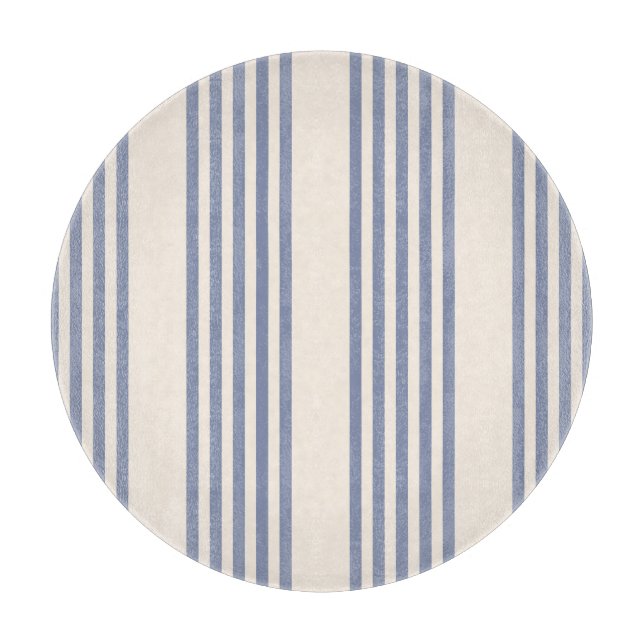 Planche À Découper Bleu gris et beige cinq rayures motif (Devant)
