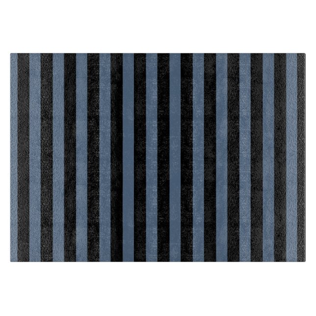 Planche À Découper Bleu gris et noir rayures (Devant)