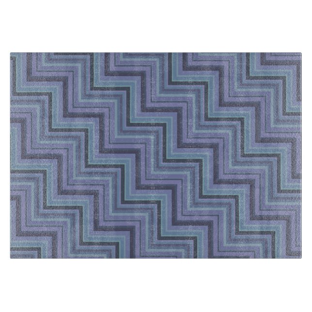 Planche À Découper Bleu gris rayures motif (Devant)