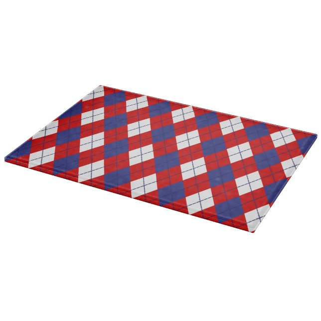 Planche À Découper Bleu, Rouge, Blanc, Jacquard Bleu 1 VERRE (Coin)