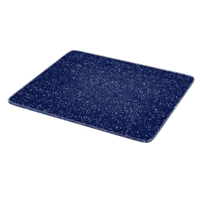 Planche À Découper Bleu Royal Étincelant & Paillettes Argentées (Coin)