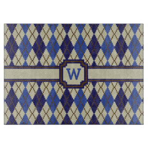 Planche À Découper Bleu Scone Jacquard Verre Découpe