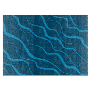 Planche À Découper Bleu, simple, moderne, cool vague abstraction