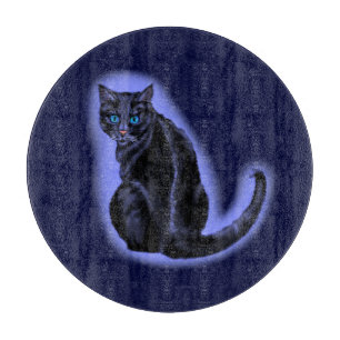 Planche À Découper Bleu teint noir Chat
