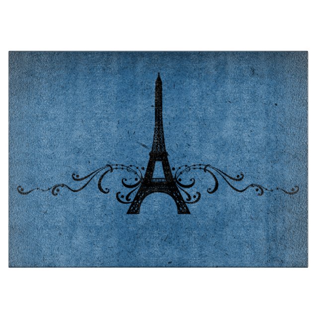 Planche À Découper Bleu Vintage Français (Devant)