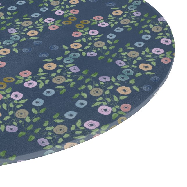 Planche à découper bleue et à fleurs (Coin)