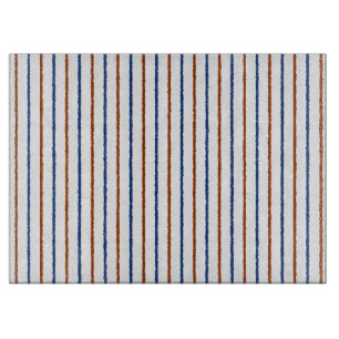 Planche À Découper Bleus Brown et marine avec lignes inégales