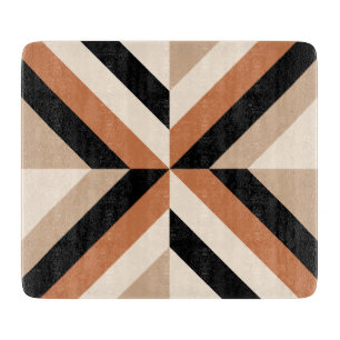 Planche À Découper Bloc de couleur géométrique moderne Brown