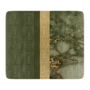 Planche À Découper Bloc de couleur moderne Marbre vert olive feuille