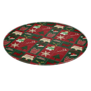 Planche À Découper Blocs de Noël-12po table ronde en VERRE