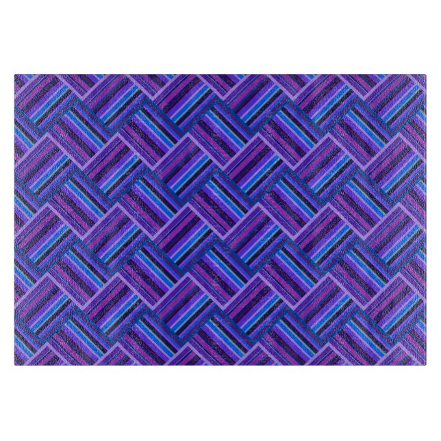 Planche À Découper Blue and purple stripes weave (Devant)