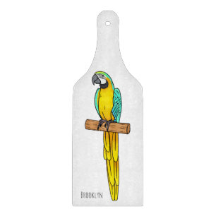 Planche À Découper Blue-and-yellow macaw bird cartoon illustration