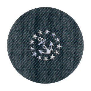 Planche À Découper Blue Chrome Comme Yacht Drapeau Automotive Grille