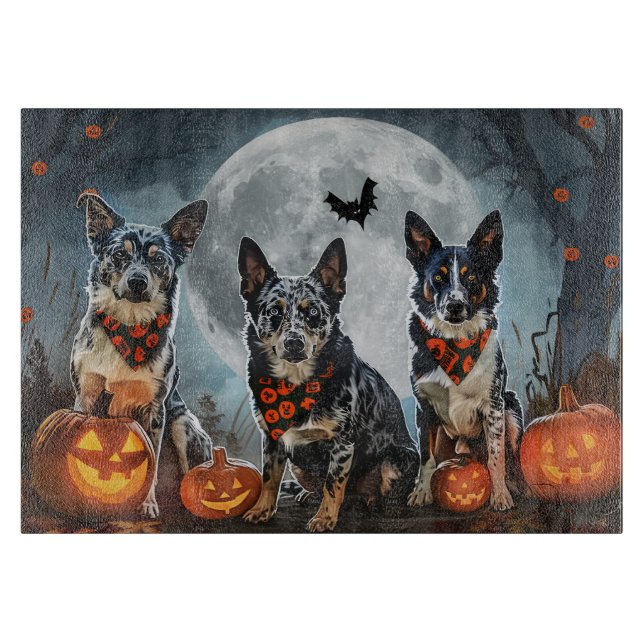 Planche À Découper Blue Heeler Halloween Épouvantable (Devant)