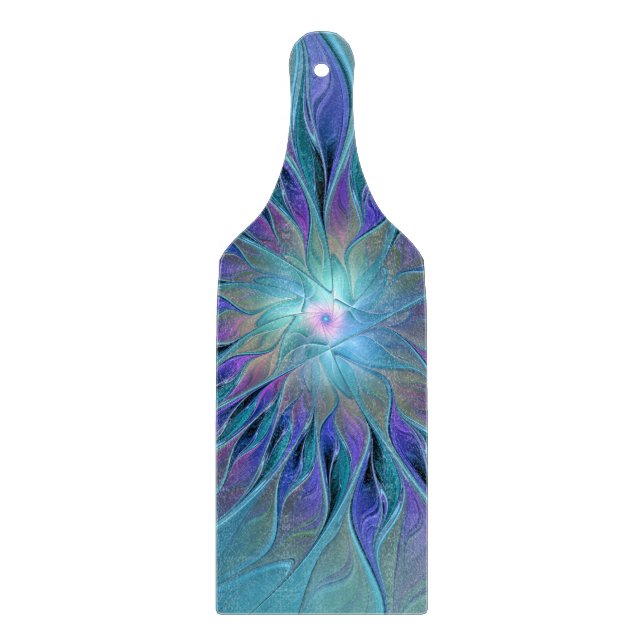 Planche À Découper Blue Purple Flower Dream Abstrait Fractal Art (Devant)