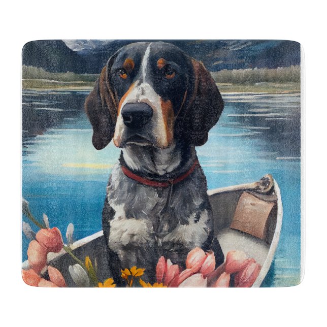 Planche À Découper Bluetick Coonhound sur une pagaie : Une aventure p (Devant)