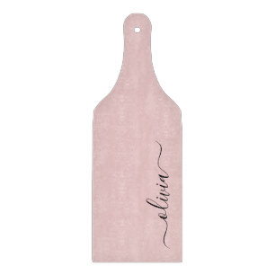 Planche À Découper Blush Dusty rose moderne Script Girl Monogramme No