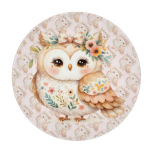 Planche À Découper Boho Cottagecore Owl Floral Farmcore Charme