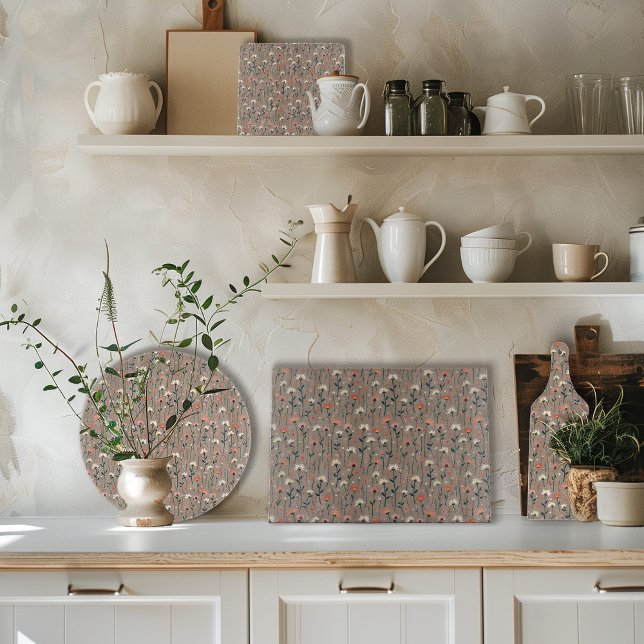 Planche À Découper Boho moderne Chic Fleur sauvage Motif de coupe (Créateur téléchargé)