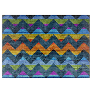 Planche À Découper Bois coloré Chevron Abstrait #2