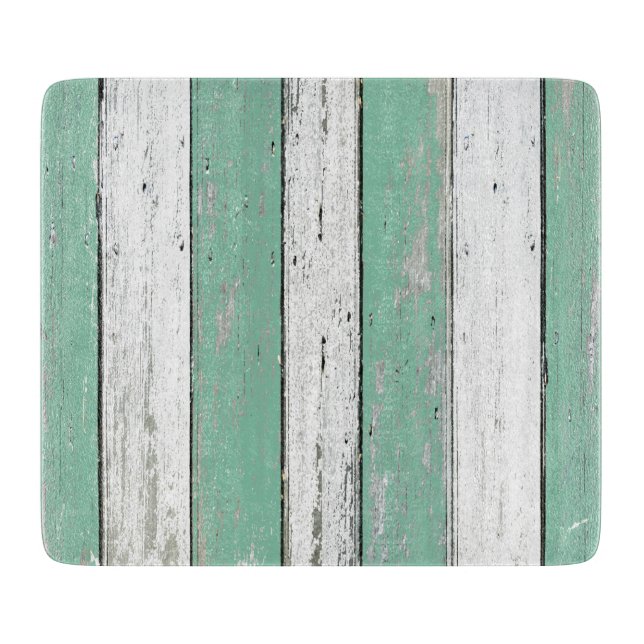 Planche À Découper Bois de flottage vert rustique (Devant)
