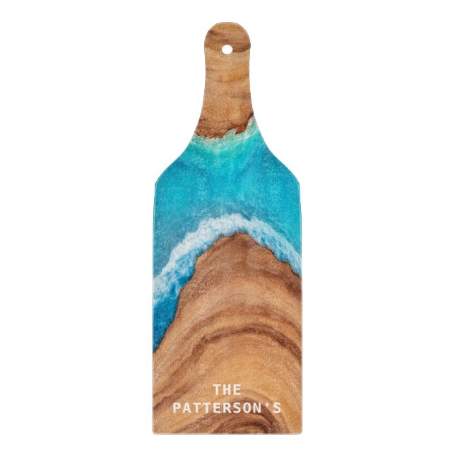 Planche À Découper Bois Et Eau Maison De Plage Tropicale (Devant)