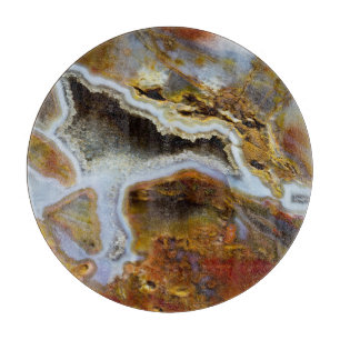 Planche À Découper Bois pétrifié aux cristaux