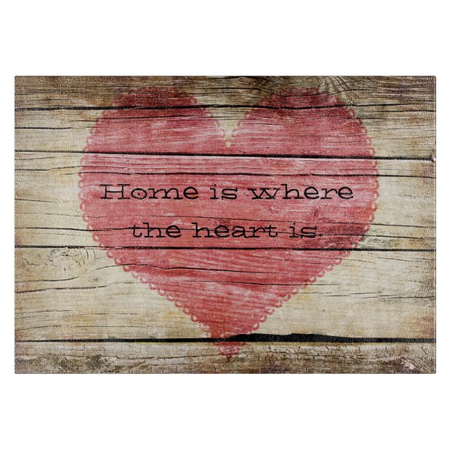 Planche À Découper Bois rustique avec coeur (Devant)