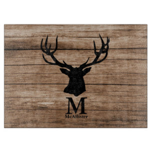 Planche À Découper Bois rustique Cerf élan buck monogramme personnali