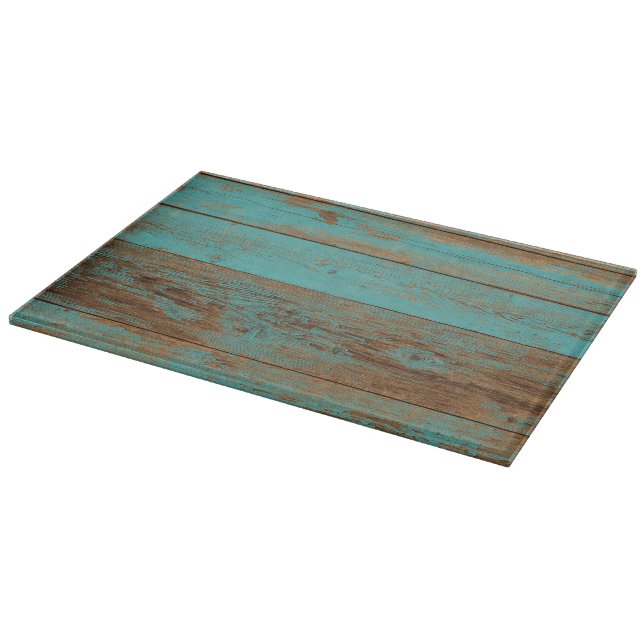 Planche À Découper Bois Turquoise rustique (Coin)