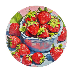 Planche À Découper Bol de fraises fraîches
