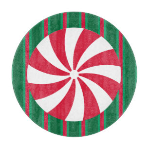 Planche À Découper Bonbon de menthe de Noël amusant et fantaisiste