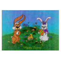 Bonne Pâques ! Lapin avec lapin et poussin