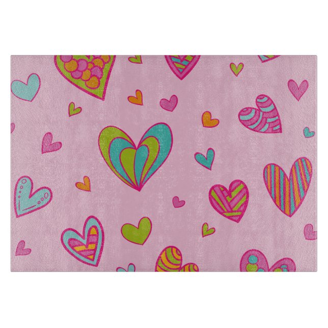 Planche À Découper Bonne Saint Valentin 2024 Avec amour du coeur (Devant)