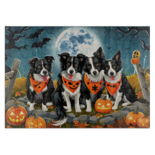 Planche À Découper Bordure Collie Halloween Éffrayant