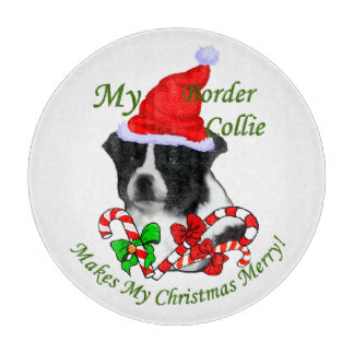 Planche À Découper Bordure Collie Noël