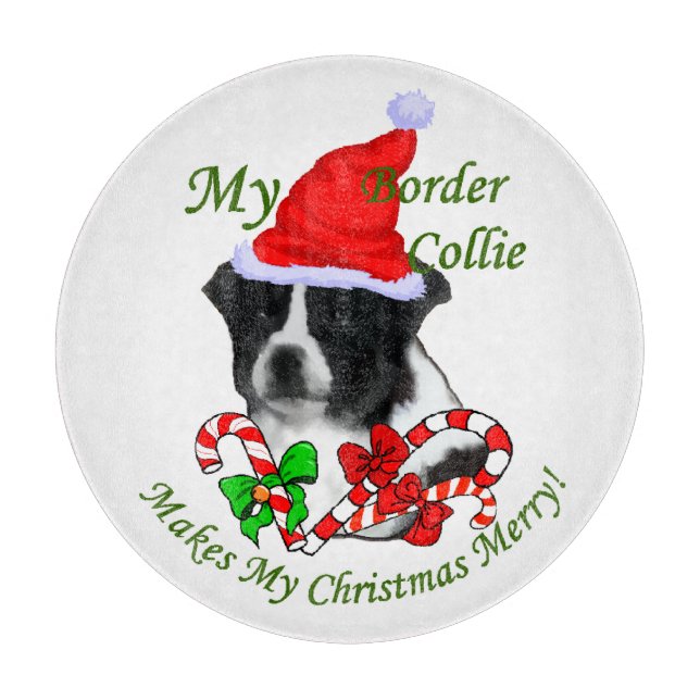 Planche À Découper Bordure Collie Noël (Devant)