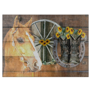 Planche À Découper Bottes de cow-boy de la roue Western Horse Wagon