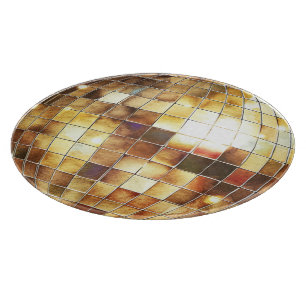 Planche À Découper Boule à facettes dorée