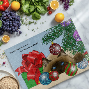 Planche À Découper Boule de Noël Chat siamois Drôle