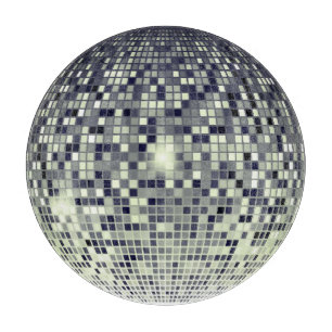 Planche à découper Boule disco argentée Rétro