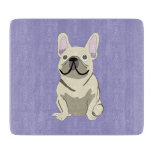 Planche À Découper Bouledogue Français crème,